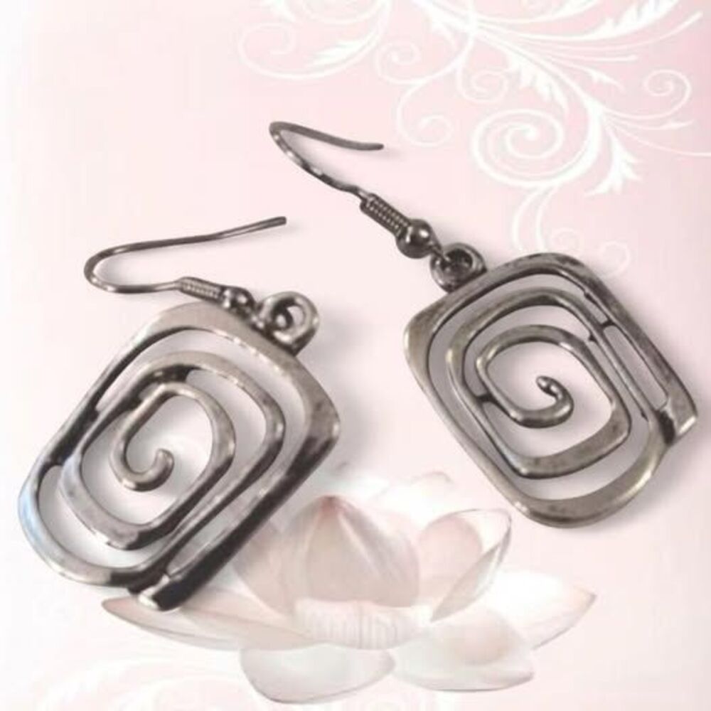 swirl silver plated earrings